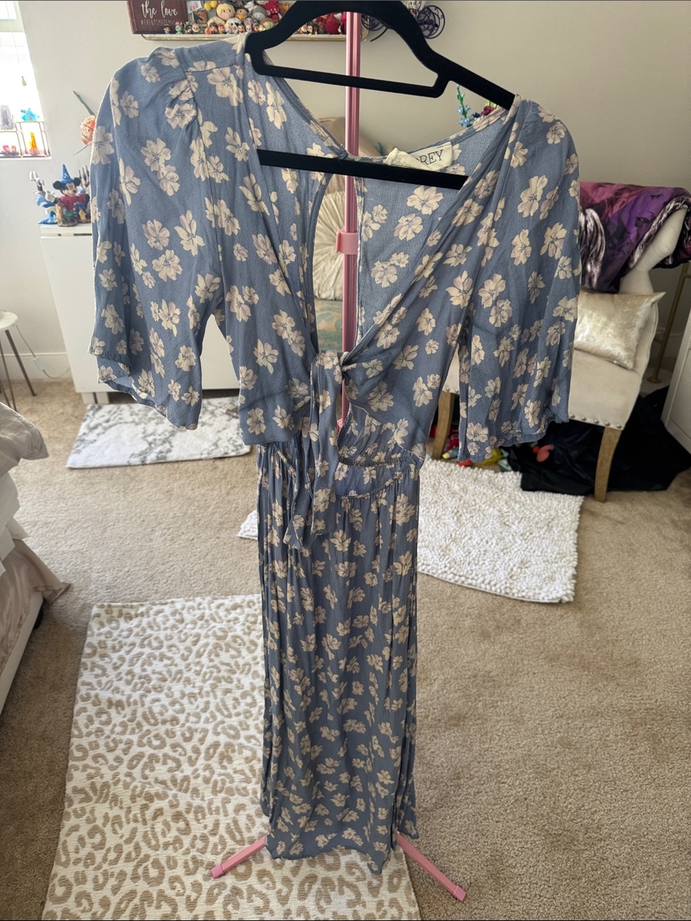 audrey Blue Floral Wrap Dress